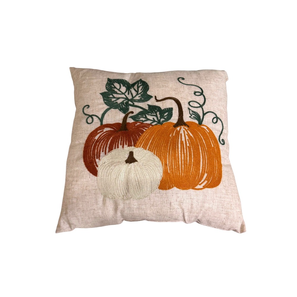 Hobby Lobby Pumpkin 18" Pillow Fall/Thanksgiving Decor Square Throw Accent